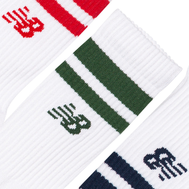 Active Lifestyle Striped Crew Socks 3 Pack