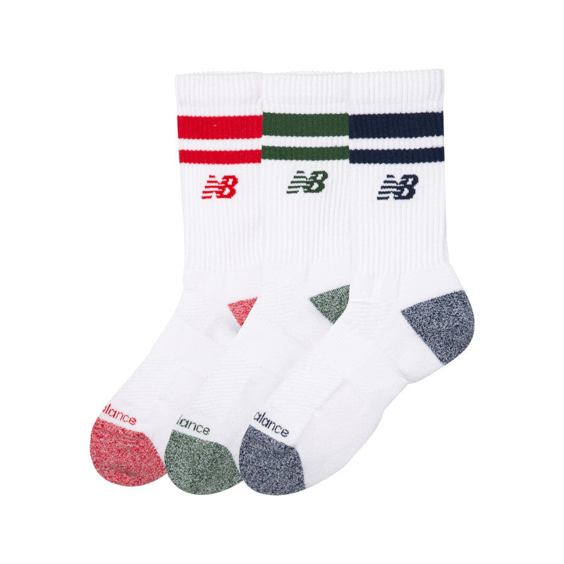 Active Lifestyle Striped Crew Socks 3 Pack