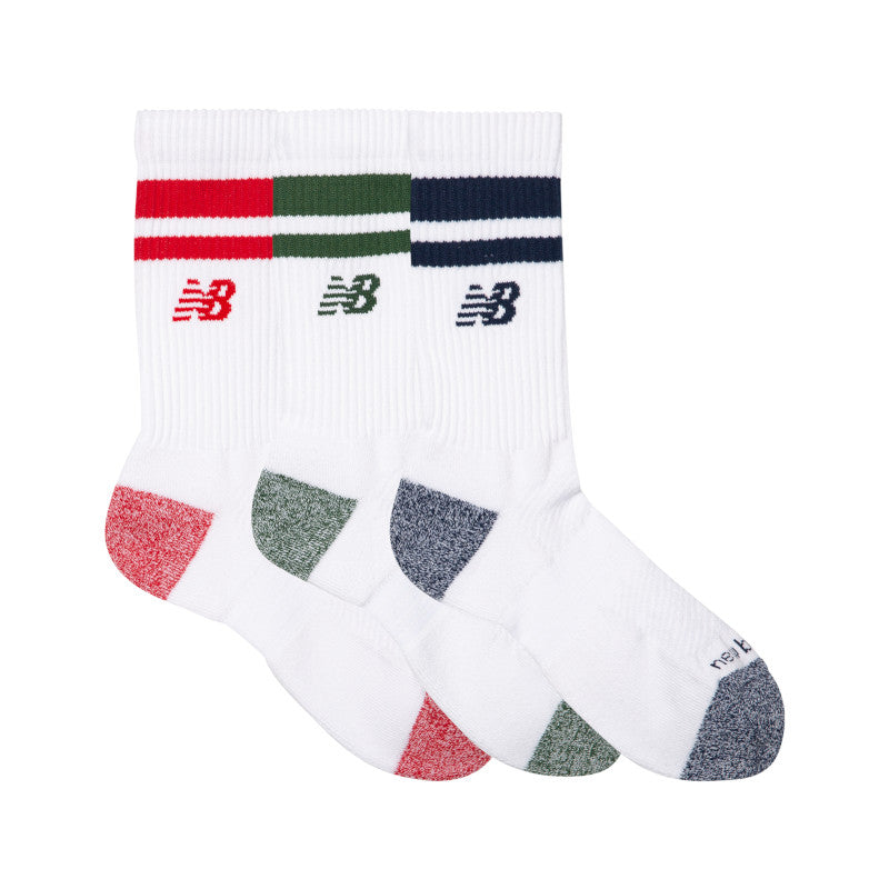 Active Lifestyle Striped Crew Socks 3 Pack
