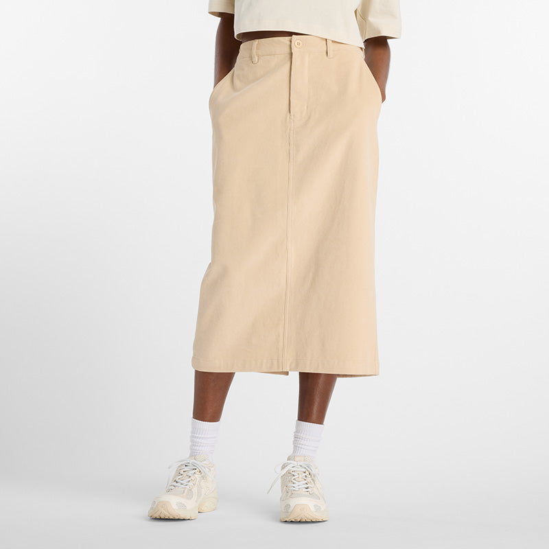 Stretch Corduroy Midi Skirt